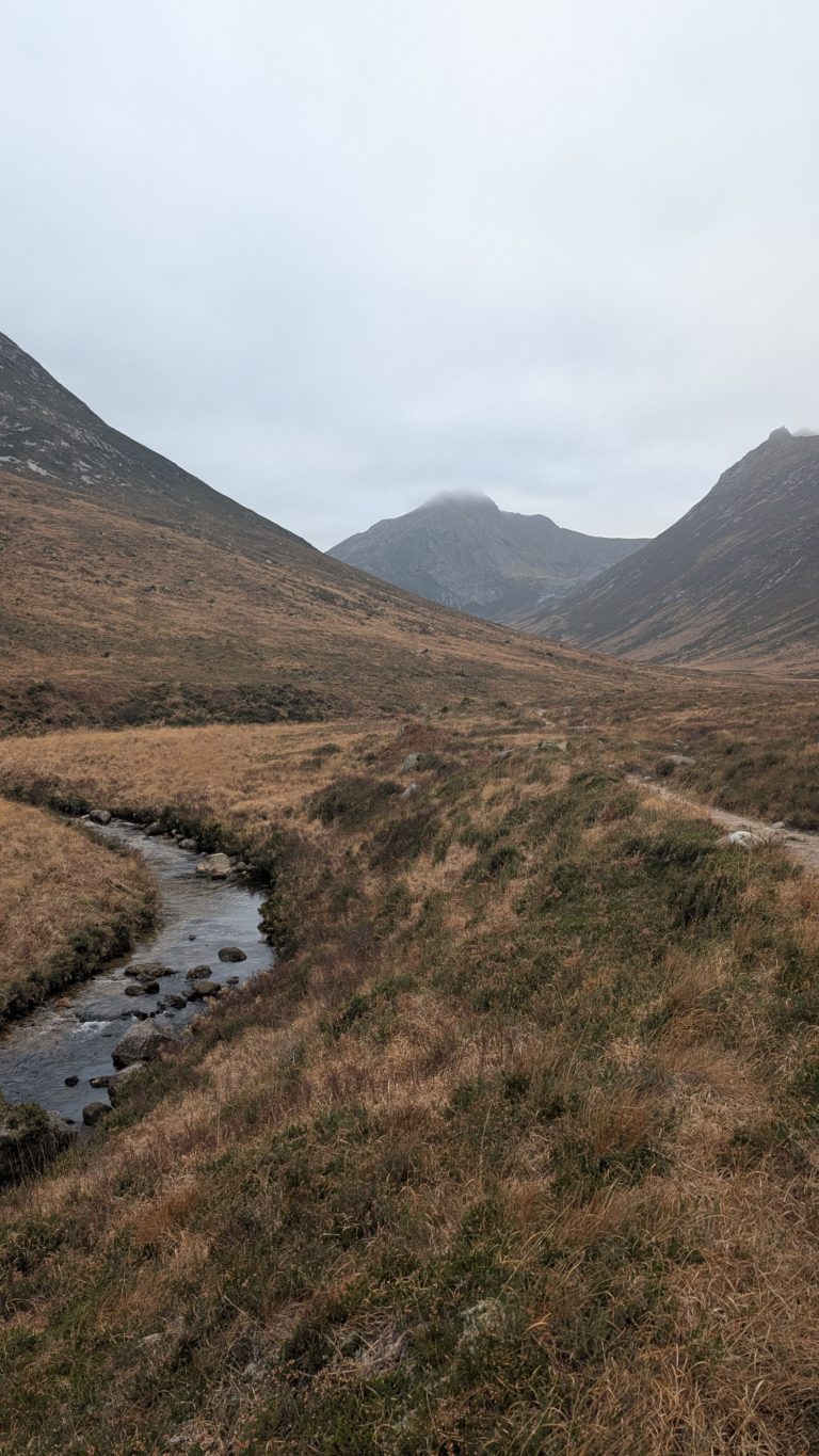 Moody Glen Sannox covered in cloud